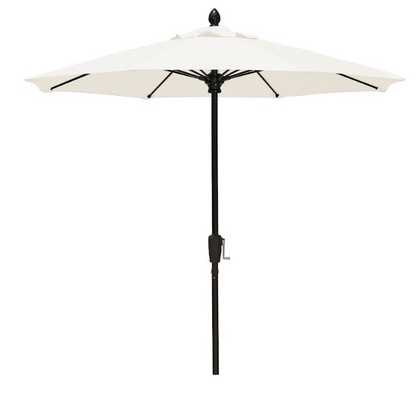 FiberBuilt Market Umbrella with Crank Lift, 7.5 Foot Antique Beige Marine Grade Canopy and Black Pole - 7MCRK-8600