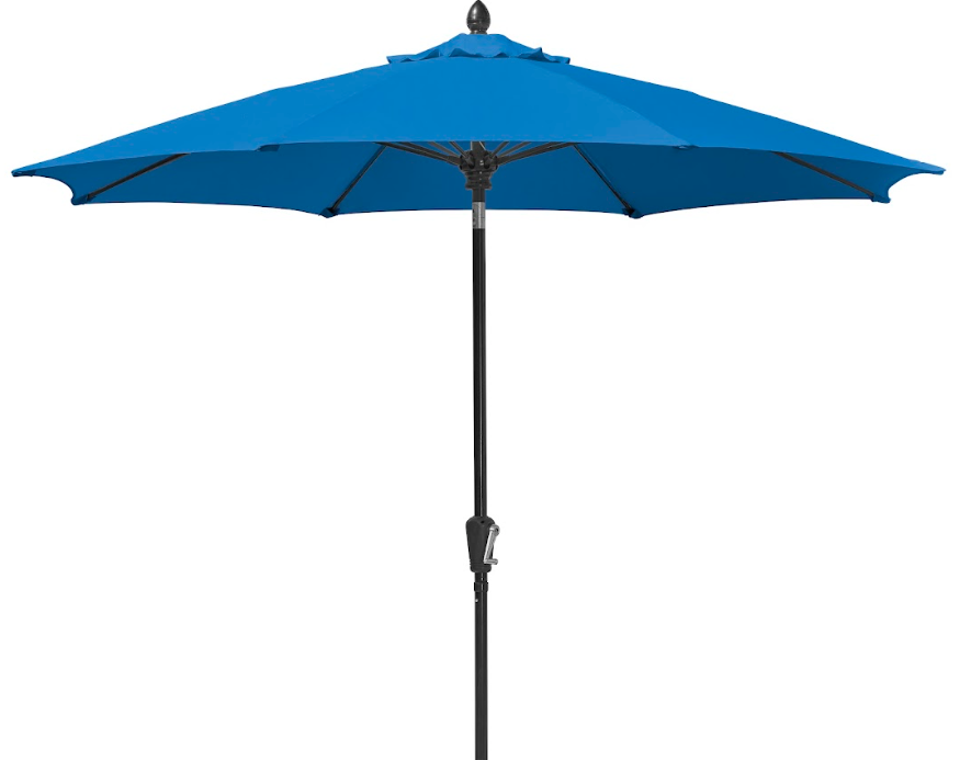 FiberBuilt Patio Umbrella with Crank Lift, 7.5 Foot Forest Green Canopy and Black Pole - 7HCRK-Forest Green