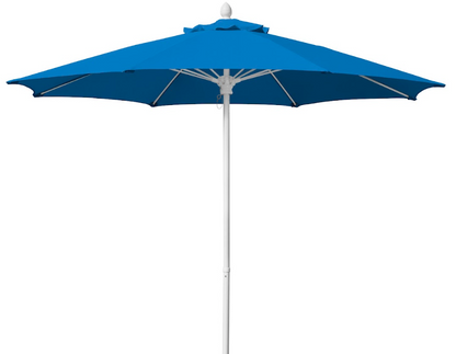 FiberBuilt Patio Umbrella with Push Up & Pin Lift, 7.5 Foot Navy Blue Canopy and White Pole - 7HPUW-Navy Blue