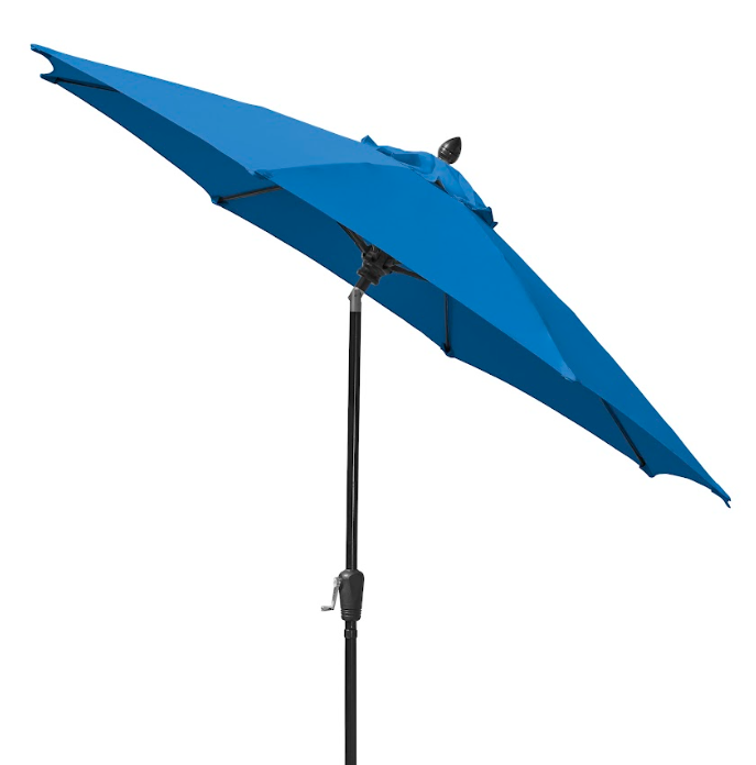 FiberBuilt Patio Umbrella with Crank Lift & Push Button Tilt, 7.5 Foot Natural Canopy and Black Pole - 7HCRK-T-Natural