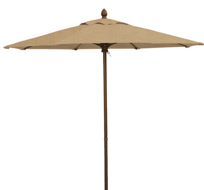 FiberBuilt Market Umbrella with Push Up & Pin Lift, 7.5 Foot Black Marine Grade Canopy and Champagne Bronze Pole - 7MPUCB-8601