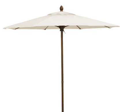FiberBuilt Market Umbrella with Push Up & Pin Lift, 7.5 Foot Black Marine Grade Canopy and Champagne Bronze Pole - 7MPUCB-8601