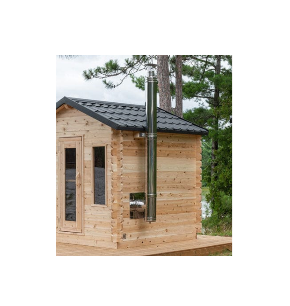 LeisureCraft CT Georgian Cabin Wood-Burning Sauna with Changeroom - CTC88CW