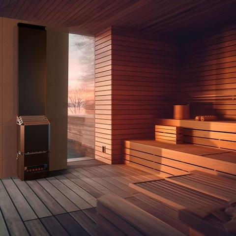 Saunum Air 5 Sauna Heater Air Series 4.8kW Sauna Heater w/Climate Equalizer Black