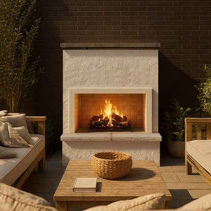 Cal Flame Monterey – Modern Outdoor Gas Fireplace W/ Bottom Mantel