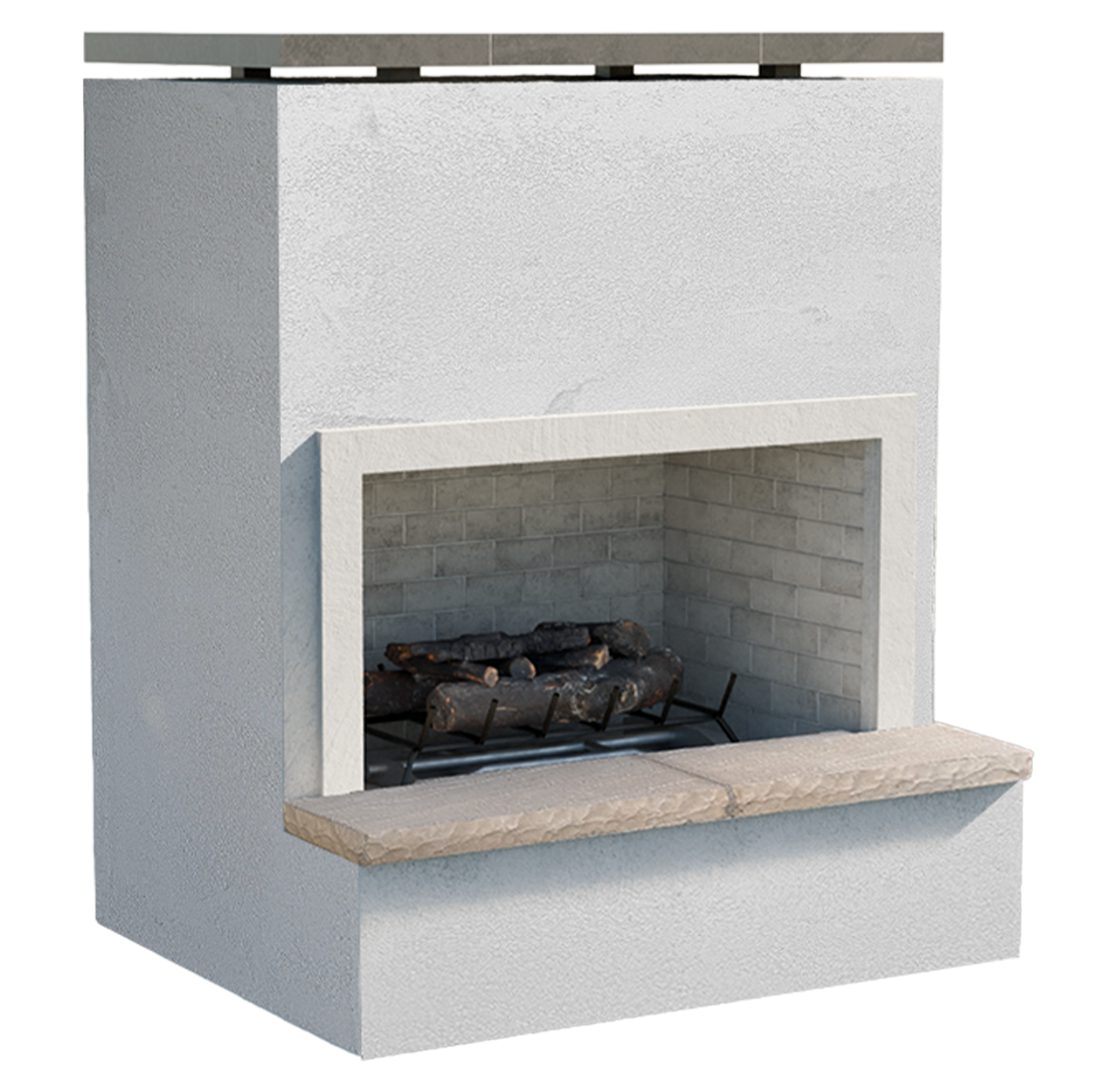 Cal Flame Monterey – Modern Outdoor Gas Fireplace W/ Bottom Mantel