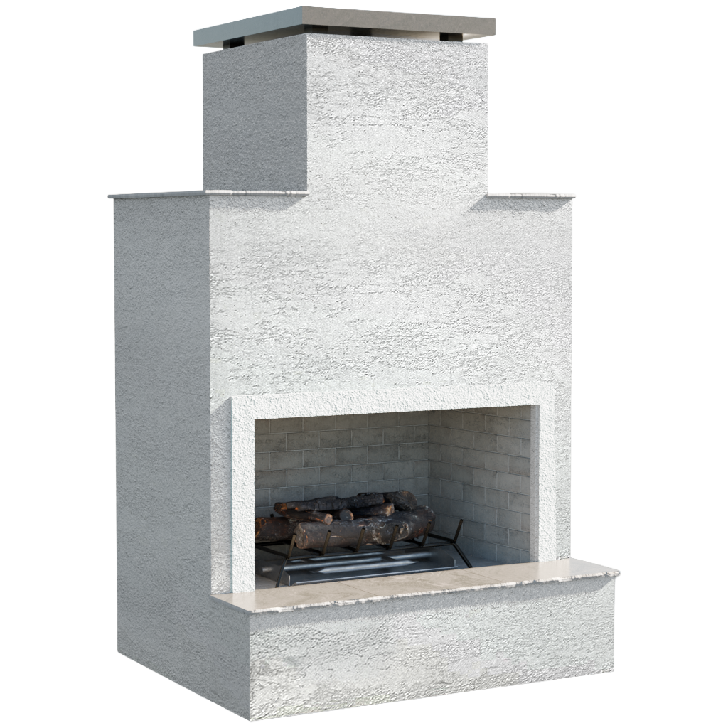 Cal Flame Cancun – Contemporary Outdoor Gas Fireplace W/ Bottom Mantel