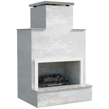 Cal Flame Cancun – Contemporary Outdoor Gas Fireplace W/ Bottom Mantel