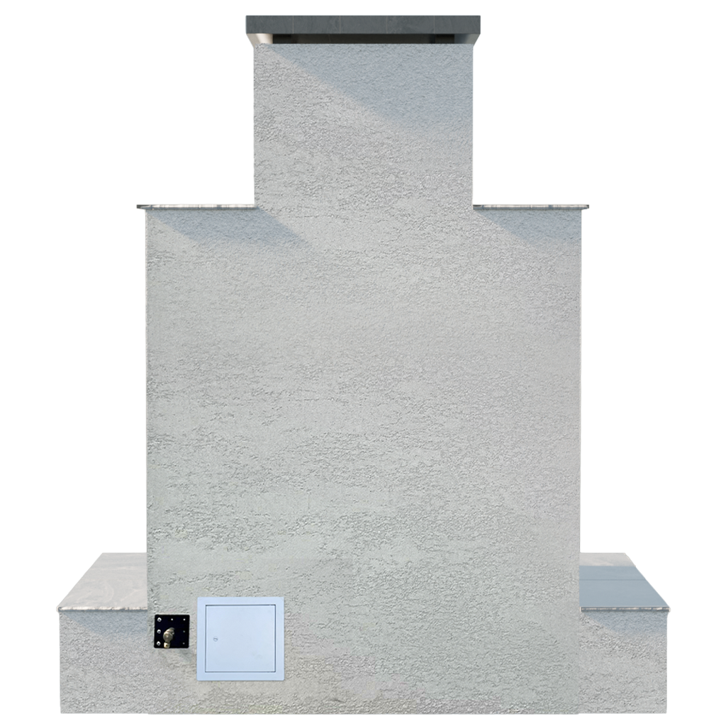 Cal Flame Tahiti – Contemporary Outdoor Gas Fireplace W/ Bottom Wrap-Around Mantel