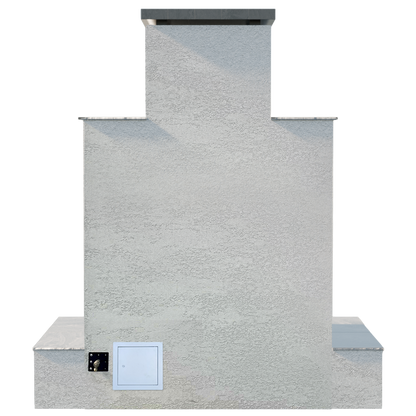 Cal Flame Tahiti – Contemporary Outdoor Gas Fireplace W/ Bottom Wrap-Around Mantel