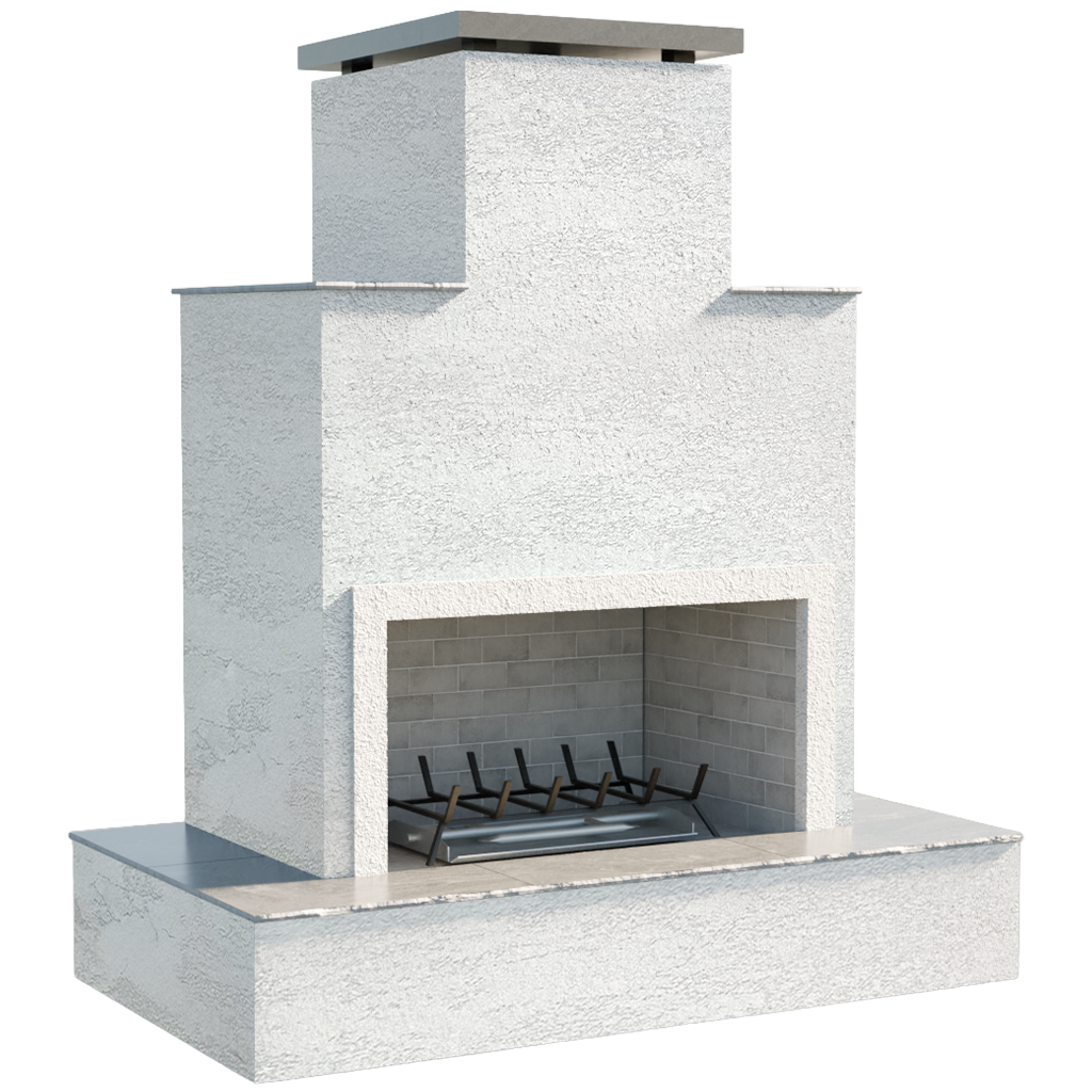 Cal Flame Tahiti – Contemporary Outdoor Gas Fireplace W/ Bottom Wrap-Around Mantel