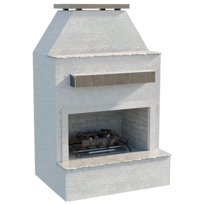 Cal Flame Durango – Modern Outdoor Gas Fireplace w/ Extended Bottom Mantel