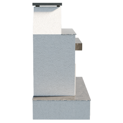 Cal Flame Key West – Modern Outdoor Gas Fireplace w/ Wrap-Around Mantel