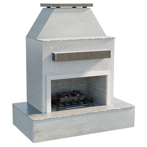 Cal Flame Key West – Modern Outdoor Gas Fireplace w/ Wrap-Around Mantel