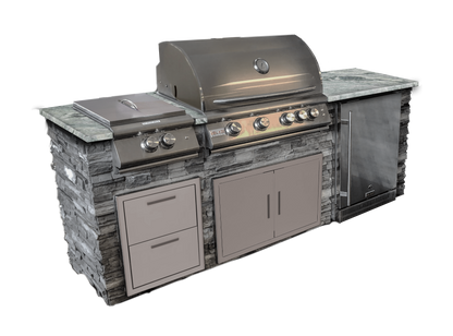 TRU Innovative Outdoor 8ft Ready-to-Assemble Grill Island Package