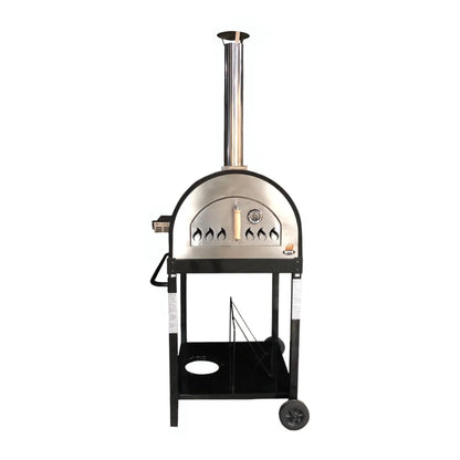 WPP0 Traditional 25" Red Dual Fueled Pizza Oven With Gas Attachment - WKE-04WG-RED