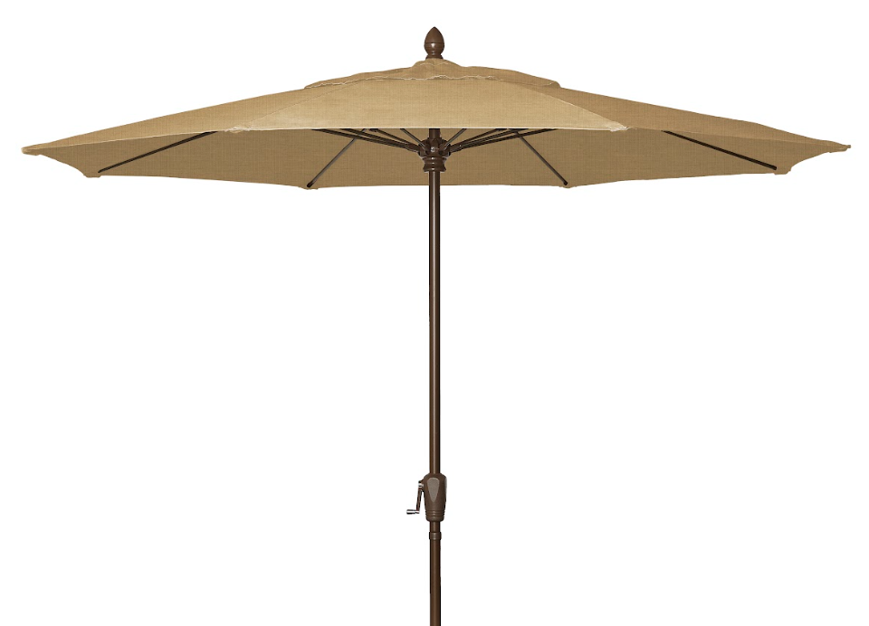 FiberBuilt Market Umbrella with Crank Lift, 9 Foot Captain Navy Marine Grade Canopy and Champagne Bronze Pole - 9MCRCB-8612
