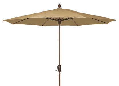 FiberBuilt Market Umbrella with Crank Lift, 9 Foot Captain Navy Marine Grade Canopy and Champagne Bronze Pole - 9MCRCB-8612