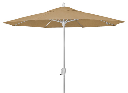FiberBuilt Market Umbrella with Crank Lift, 9 Foot Terra Marine Grade Canopy and White Pole - 9MCRW-8634