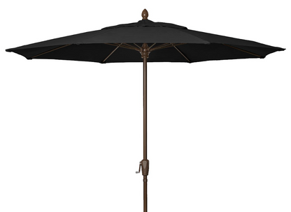 FiberBuilt Market Umbrella with Crank Lift, 9 Foot Captain Navy Marine Grade Canopy and Champagne Bronze Pole - 9MCRCB-8612