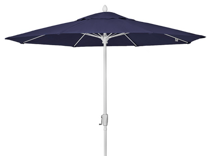 FiberBuilt Market Umbrella with Crank Lift, 9 Foot Terra Marine Grade Canopy and White Pole - 9MCRW-8634