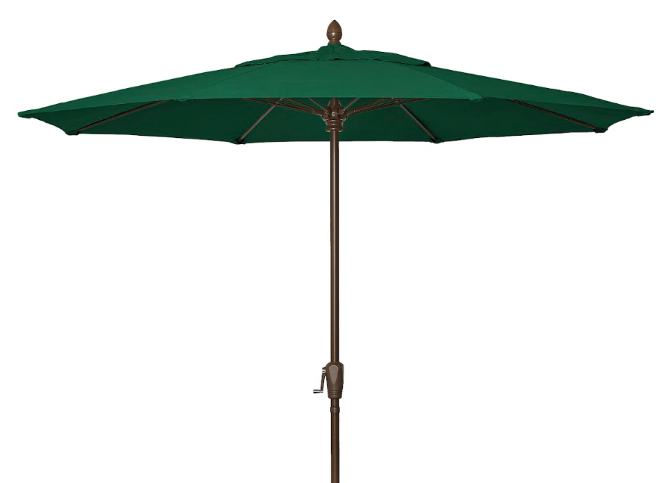 FiberBuilt Market Umbrella with Crank Lift, 9 Foot Captain Navy Marine Grade Canopy and Champagne Bronze Pole - 9MCRCB-8612