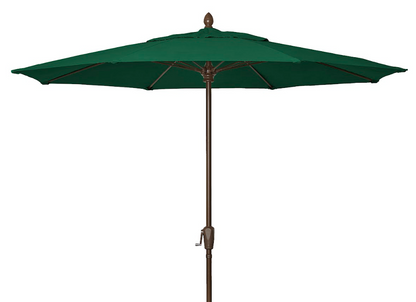 FiberBuilt Market Umbrella with Crank Lift, 9 Foot Captain Navy Marine Grade Canopy and Champagne Bronze Pole - 9MCRCB-8612