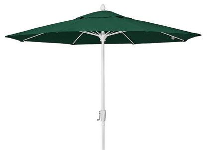 FiberBuilt Market Umbrella with Crank Lift, 9 Foot Terra Marine Grade Canopy and White Pole - 9MCRW-8634