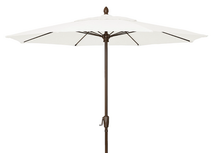 FiberBuilt Market Umbrella with Crank Lift, 9 Foot Captain Navy Marine Grade Canopy and Champagne Bronze Pole - 9MCRCB-8612