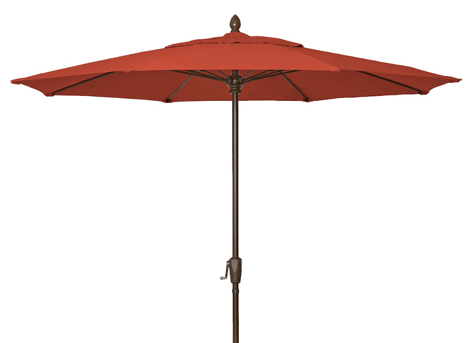 FiberBuilt Market Umbrella with Crank Lift, 9 Foot Captain Navy Marine Grade Canopy and Champagne Bronze Pole - 9MCRCB-8612