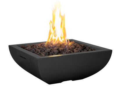 American Fyre Designs 30″ Bordeaux Petite Square Fire Bowl, Natural Gas – 431-BA-11-M6NC