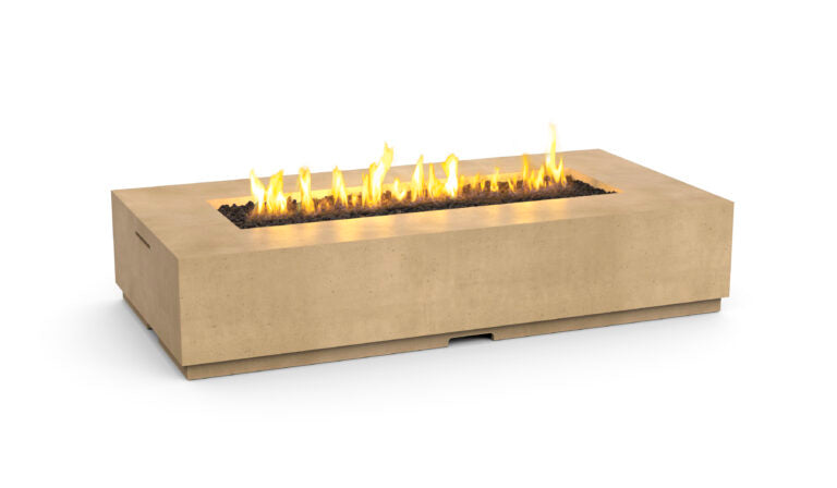 American Fyre Designs Long Legend Propane-Fueled Firetable in Dark Basalt Finish w/ Manual Flame Sensing Control - 589-DB-11-M8PC