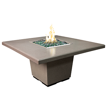 American Fyre Designs Natural Gas-Fueled Cosmopolitan Square Dining Firetable w/ Fyrestarter Bluetooth Control - 642-SM-11-H6NC