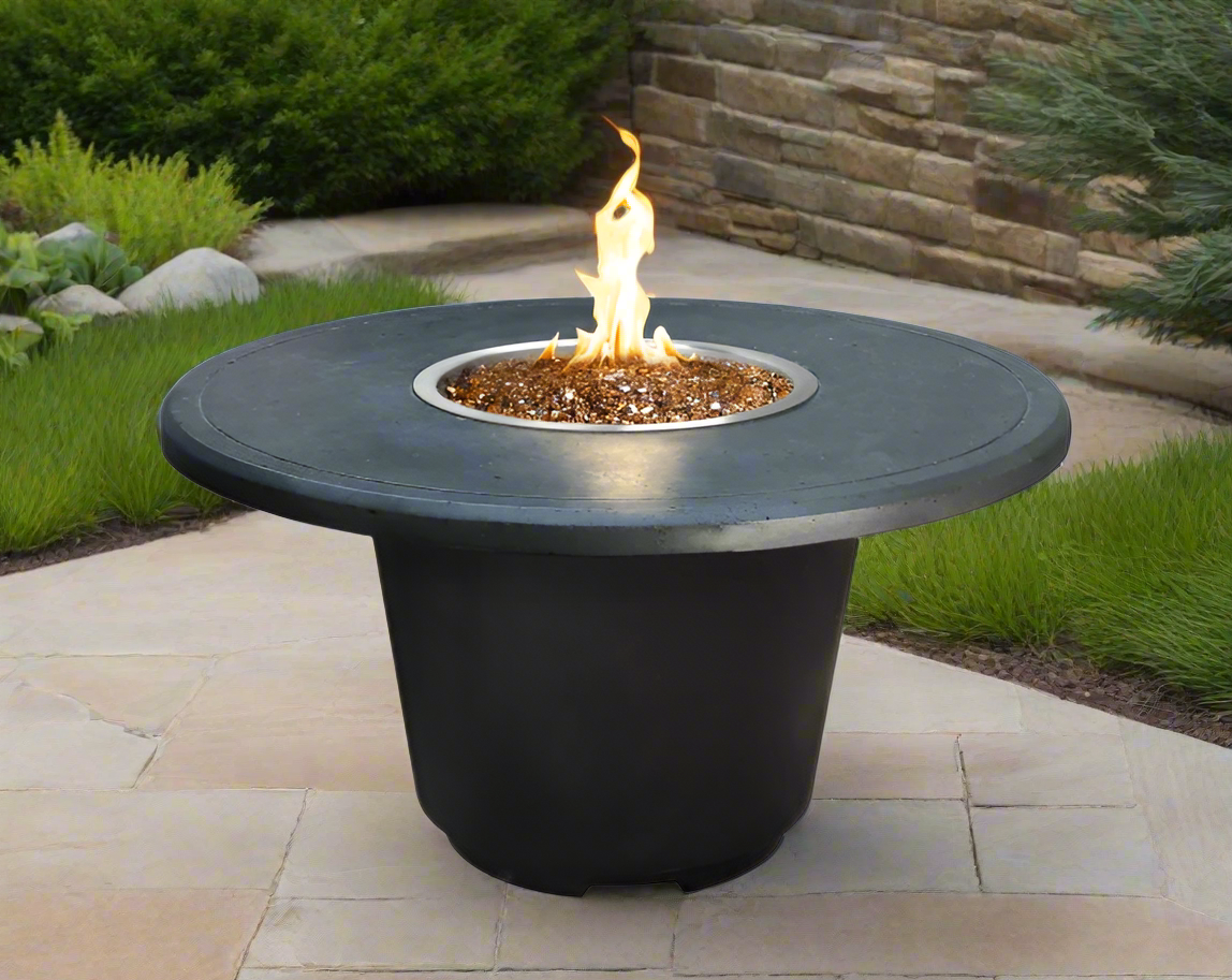 American Fyre Designs Natural Gas-Fueled Cosmo Round Firetable w/ Fyrestarter Bluetooth Control - 645-BA-11-H2NC