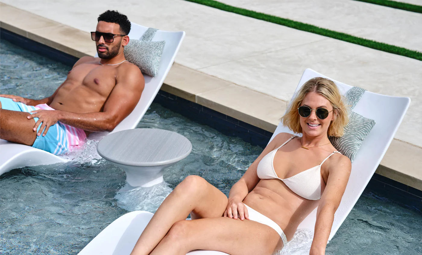 Ledge Lounger In-Pool Autograph Standard Side Table (Available in 16 Variants) - LL-AG-ST-RL-WH-WH