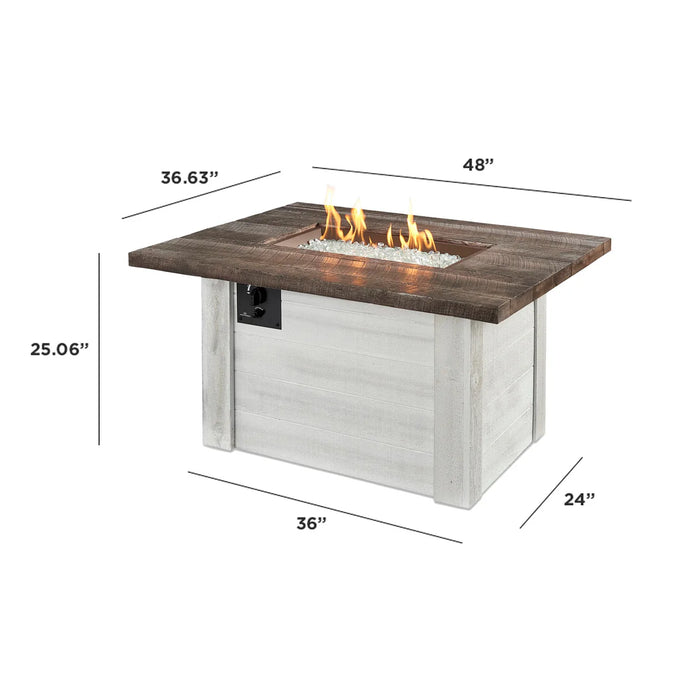 The Outdoor GreatRoom Company Alcott Rectangular Gas Fire Pit Table - ALC‐1224