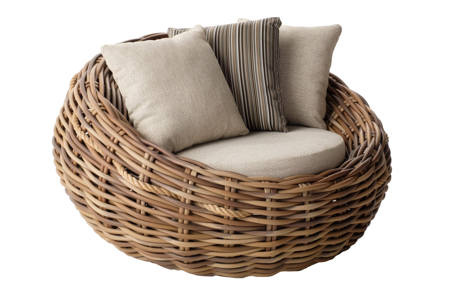 Alfresco Home Cocoon  Outdoor Lounge Chair with 3 Throw Pillows - 40-18011B1-LC