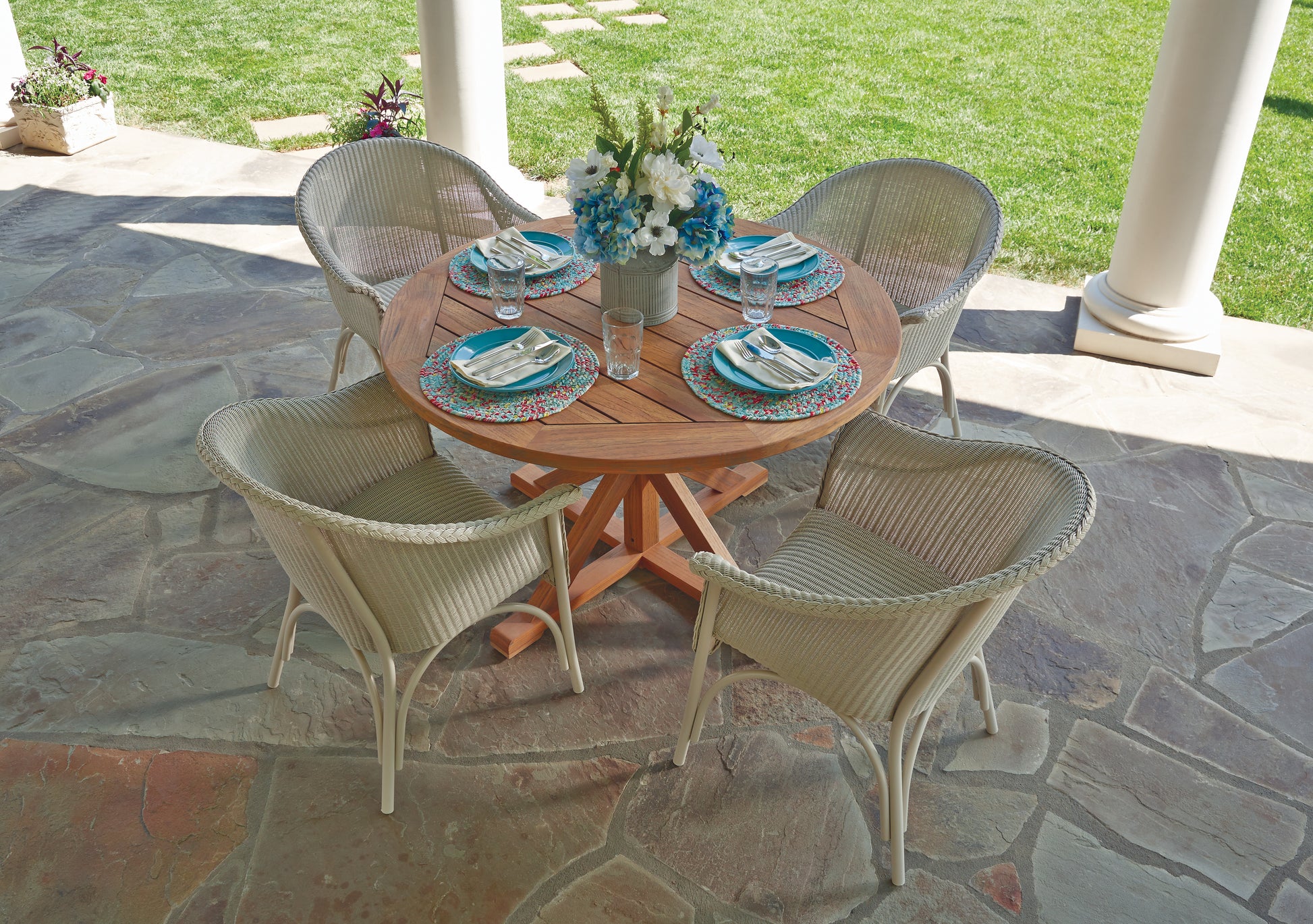 Lloyd Flanders All Seasons Dining Armchair with Padded Seat - 124301