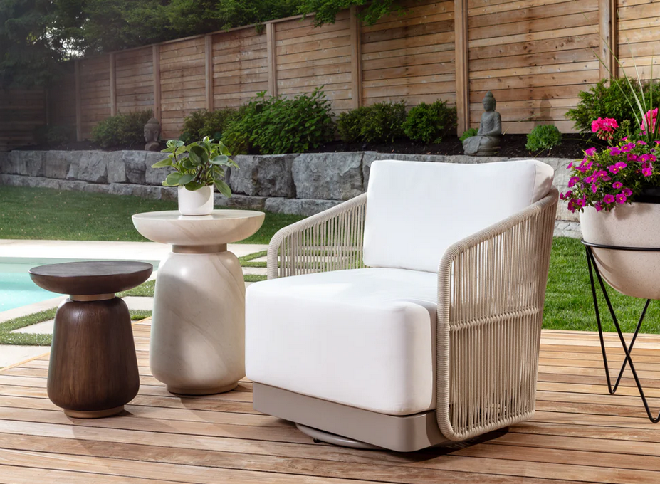 SUNPAN Allariz Swivel Armchair – Greige