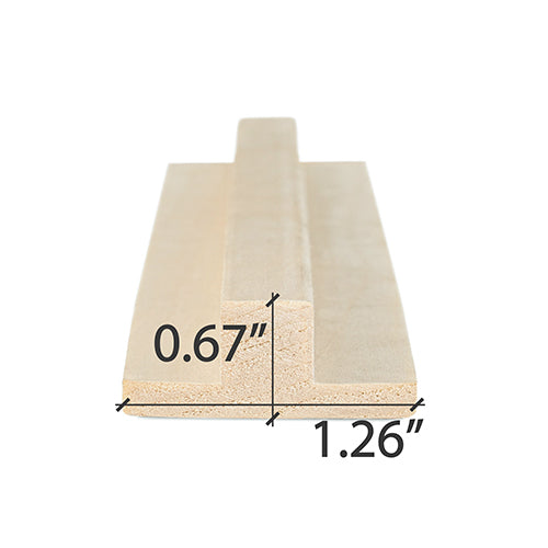 PROSAUNAS Aspen Sauna T-Moulding 1" x 2" Smooth Finish