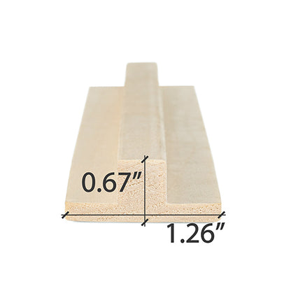 PROSAUNAS Aspen Sauna T-Moulding 1" x 2" Smooth Finish