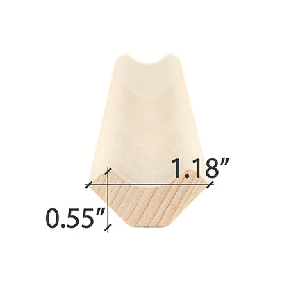 PROSAUNAS Aspen Sauna Inside Corner Trim 1" x 2" Cove Moulding SI Profile