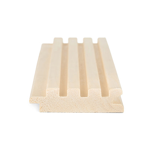 PROSAUNAS Aspen Sauna Wall Cladding Groove-S 1" x 3" Tongue & Groove Fluted Slat