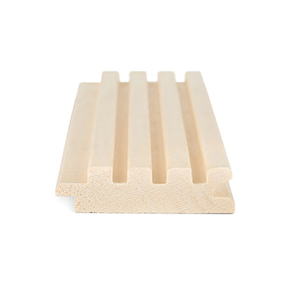 PROSAUNAS Aspen Sauna Wall Cladding Groove-S 1" x 3" Tongue & Groove Fluted Slat