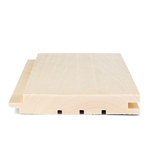 PROSAUNAS Aspen Sauna Wall Cladding 1x5 (15mm x 120mm) Tongue & Groove Nickel-Gap STS4 Profile