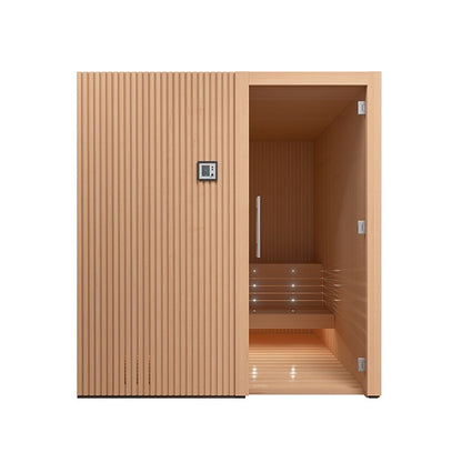 Auroom Libera Wood Indoor Sauna Kit – Elegant Vertical Wood Design (Up to 6 Persons)