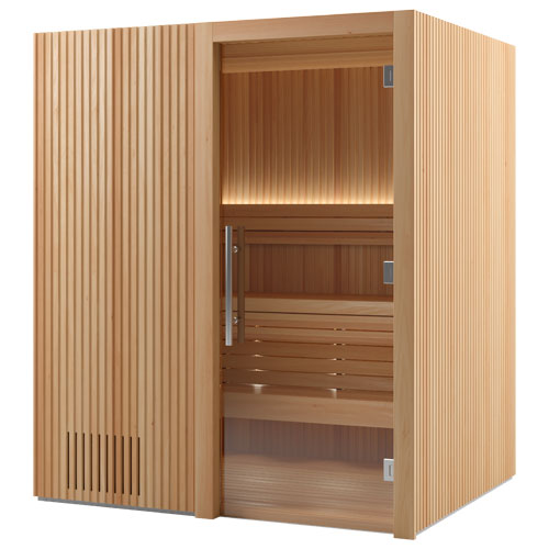 Auroom Libera Wood Indoor Sauna Kit – Elegant Vertical Wood Design (Up to 6 Persons)