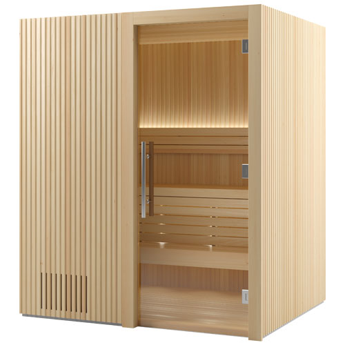 Auroom Libera Wood Indoor Sauna Kit – Elegant Vertical Wood Design (Up to 6 Persons)