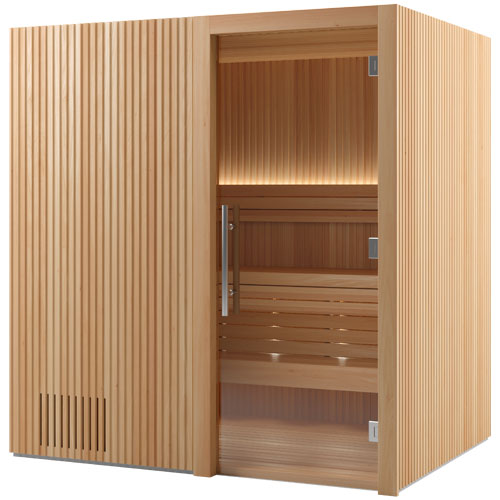Auroom Libera Wood Indoor Sauna Kit – Elegant Vertical Wood Design (Up to 6 Persons)