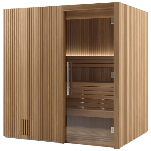 Auroom Libera Wood Indoor Sauna Kit – Elegant Vertical Wood Design (Up to 6 Persons)